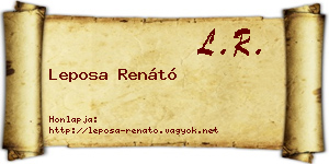 Leposa Renátó névjegykártya